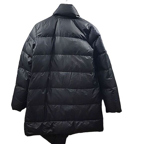 Theory Oversized Quilted Down Puffer Long Black Coat women's Large - Picture 10 of 16